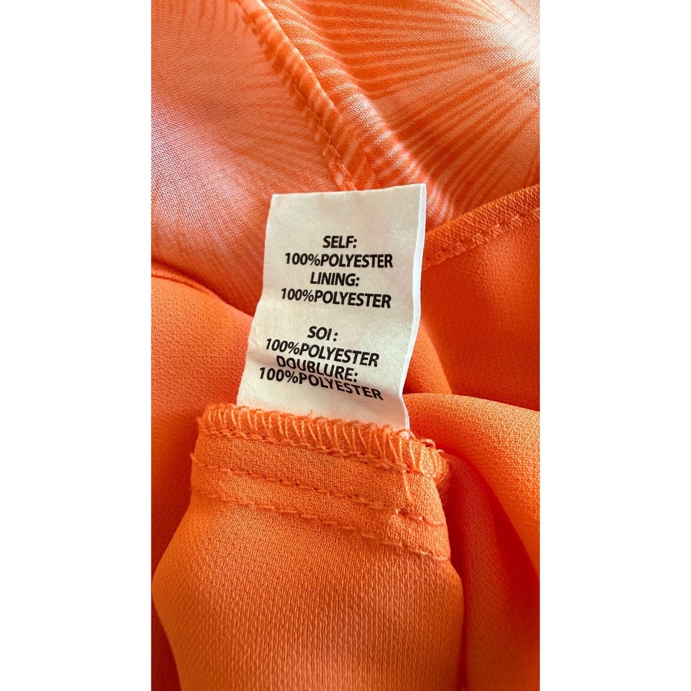 Ramy Brook Tropical Boho Orange Ruffle Smocked Mini Dress Large - Picture 3 of 15